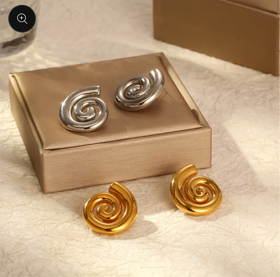 Stainless steel spiral earings
