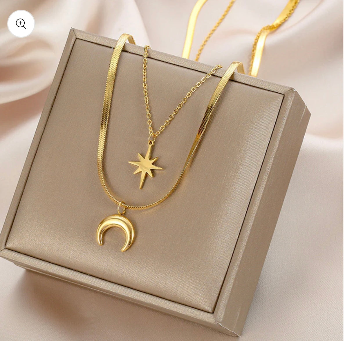 classic moon and star necklace